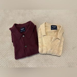 (2) Abercrombie A&F Sweater Polos size Small S